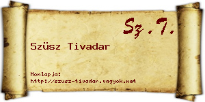 Szüsz Tivadar névjegykártya
